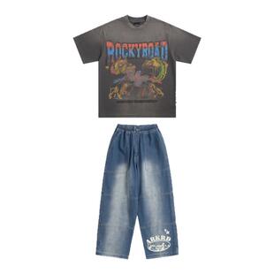 ROCKYROAD童装酷帅爵士舞练功服hiphop街舞潮服少儿演出服套装