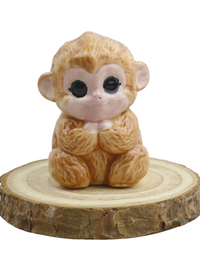 可爱小猴子办公桌面陶瓷摆件礼物