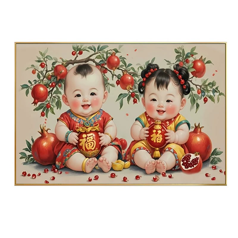 5d求子送子图钻石画2026新款福娃新婚备孕接好孕满粘点贴钻十字绣