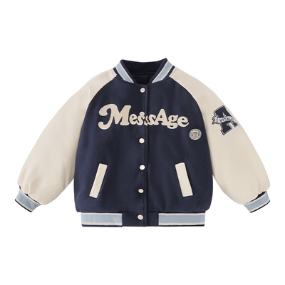 [远红外锁温]女童棒球服大童夹棉运动宝宝撞色冬装潮儿童冬季外套