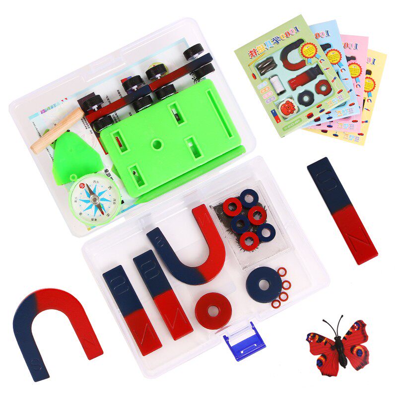 小学二年级磁铁实验套装物理强磁科学小学生用磁悬浮马蹄U型条形吸铁石指南针趣味玩具教学磁力幼儿园小车