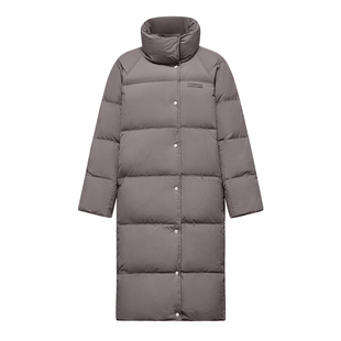 VfU 超长款羽绒服女防风保暖白鸭绒夹克轻运动拉链外套轻盈冬季