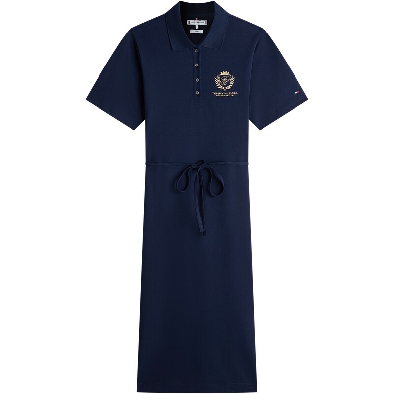 Tommy女装刺绣收腰修身POLO裙