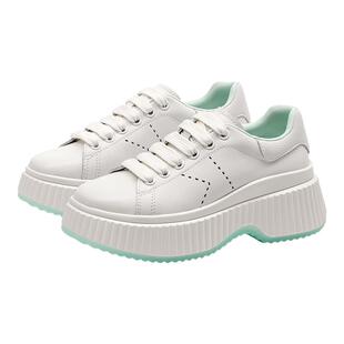 KISSCAT接吻猫秋季新款[果冻]饼干鞋休闲运动板鞋厚底小白鞋女