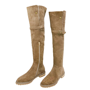 【清仓捡漏】羊羔毛过膝长筒靴女秋冬加绒保暖雪地靴东北高筒棉靴