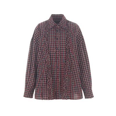 wanatry纯棉木耳花边廓形版衬衫