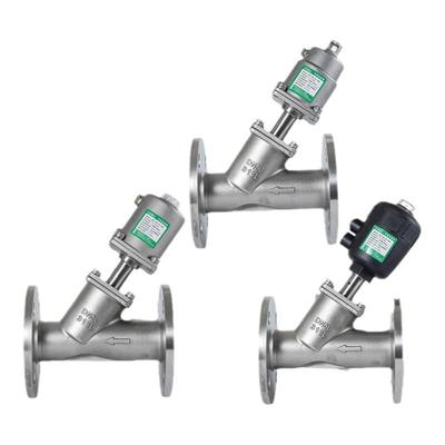 法兰Y型气动蒸汽304不锈钢切断阀