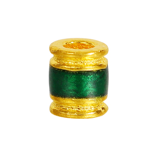 老克勒古法黄金烧蓝桶珠隔珠足金手链手串手绳配饰配件转运珠女