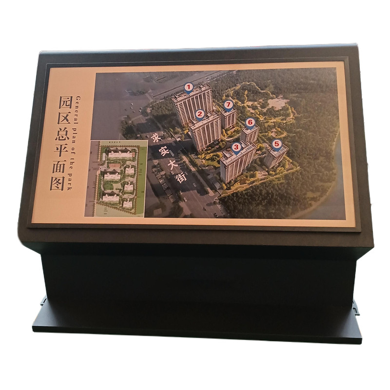 小区导视台斜面落地指示牌楼层索引景区复古导示图户外导览平面图