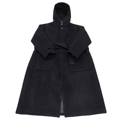 长款呢子冬季连帽毛呢大衣外套男