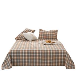 全棉床单单件纯棉宿舍男夏季学生被单人床笠枕套三件套被套米床