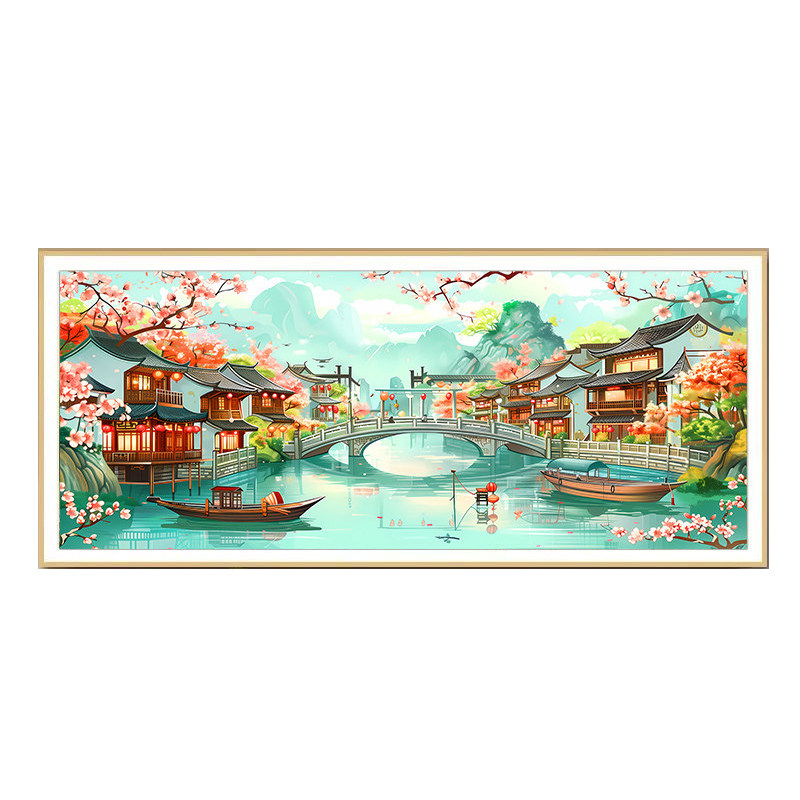 蒙娜丽莎忆江南大幅满绣十字绣
