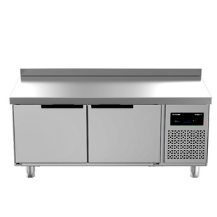 lecon/乐创 商用冰柜工作台操作台 冷藏冷冻案板式冰箱不锈钢带背