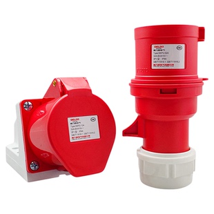 德力西航空工业插头插座3芯4三相电380v公母对接防水连接器16a32a