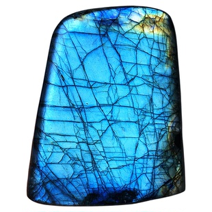 马达加斯加天然拉长石原石月光石强蓝彩光手把件鱼缸造景桌面摆件