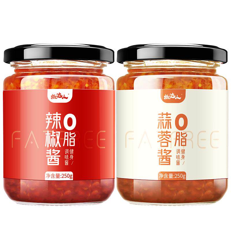 0脂肪蒜蓉辣椒酱下饭酱低脂酱料调味卡荞麦拌饭面减零脂家用辣酱