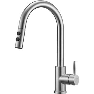 欧琳不锈钢厨房水龙头水槽家用冷热万向旋转洗菜盆抽拉式水龙头