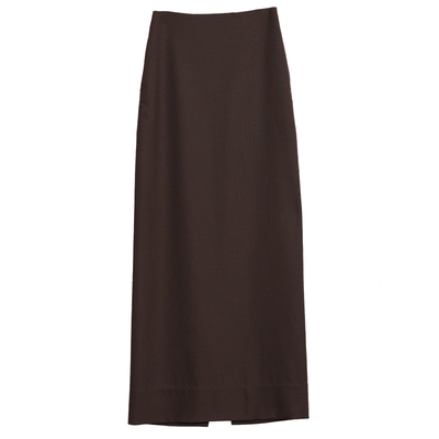 Carolingian静奢ROW气质！精纺澳洲羊毛極简百搭长半身裙博主半裙