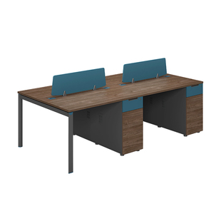 格诺瓦钢木职员桌对坐双人办公桌新款四人位组合员工桌卡座工位桌