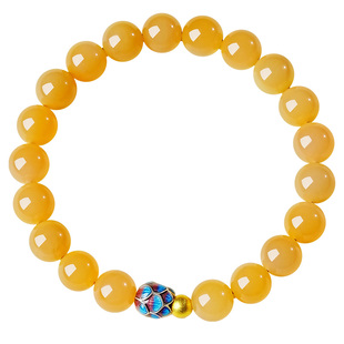 宫里上新黄玉手串女款天然缅黄玉石手链串珠高级感送妈妈生日礼物