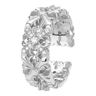 YGPN鸢尾花系列戒指女莫桑钻原创小众满圈设计感复古轻奢开口饰品