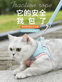 溜猫咪绳子牵引绳网红宠物用品防挣脱外出专用背带狗狗背心式 项圈