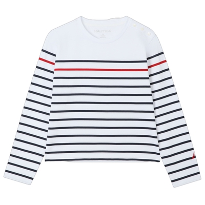 NAUTICA/诺帝卡全棉透气条纹T恤