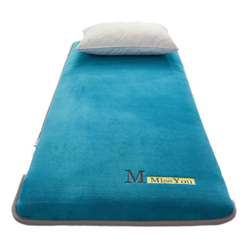 牛奶绒加厚床垫单人学生宿舍榻榻米海绵地铺透气可折叠法兰绒睡垫