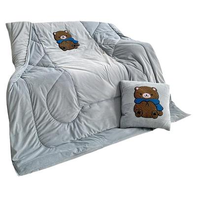 全绒加厚加厚牛奶绒抱枕被子冬季