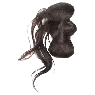 丸子头假发女抓夹仿真人发千金花苞鸡毛毽子头自然盘发发圈假发包