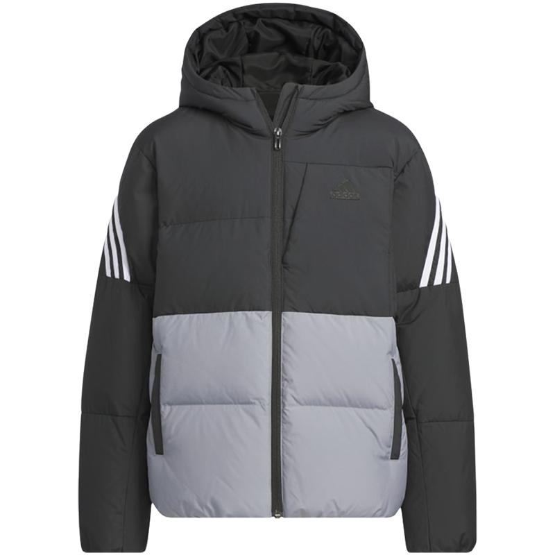 【自营】阿迪达斯儿童装男大童时尚保暖连帽运动羽绒服外套JI6145