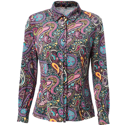 香沐兰女士衬衫妈妈装上衣长袖