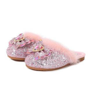 儿童棉拖鞋秋冬家居室内保暖防臭防滑爱莎小童女孩艾莎女童公主鞋