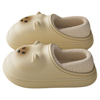 可爱小猫防水棉拖鞋女2025新款冬