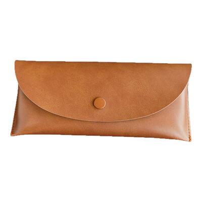 复古皮革按扣眼镜盒大容量