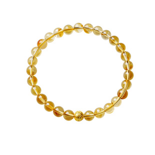 宫里上新黄水晶手串女金珠999足金黄金水晶手链生日情人节礼物