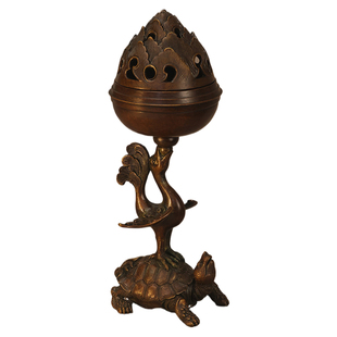 中式复古纯铜博山炉家用室内香薰炉沉香檀香盘香炉送礼熏香炉摆件