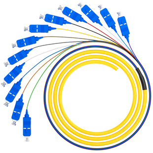 YOUYSI 电信级12芯彩色束状SC光纤尾纤 ODF 12芯熔纤盘用单模方口光纤线SC/APC束状纤