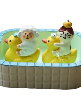 可爱动物猫咪洗澡迷你小摆件