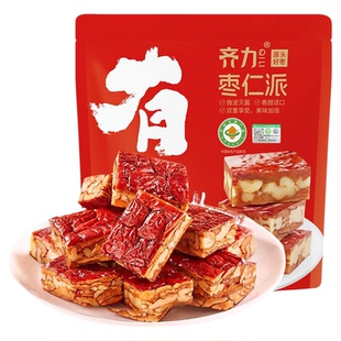 齐力有机枣仁派225g(约9大块)有机红枣核桃仁厚切夹心派休闲零食