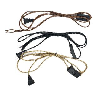 复古麻绳开关线 编织麻花电源线工业风手工台灯配件DIY插电式灯线