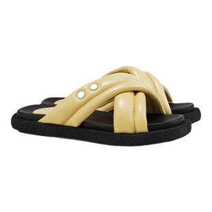 fed真皮拖鞋夏季新款女鞋交叉带一字拖沙滩凉拖女款S0327-YAB693