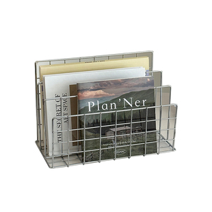 书架桌面收纳整理架办公室置物架铁艺金属简易ins杂志桌上小书架