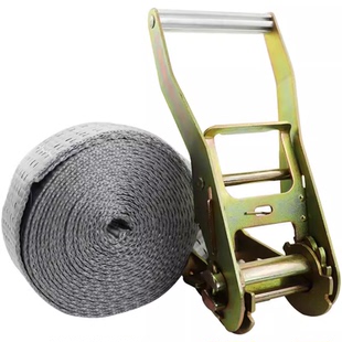 5cm货车无挂钩紧绳器车用货物固定带刹车绳绷带自动拉紧器灰色带