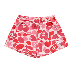 BAPE SS26 APEE by A BATHING APE多巴胺迷彩粉色卡通满印短裤女