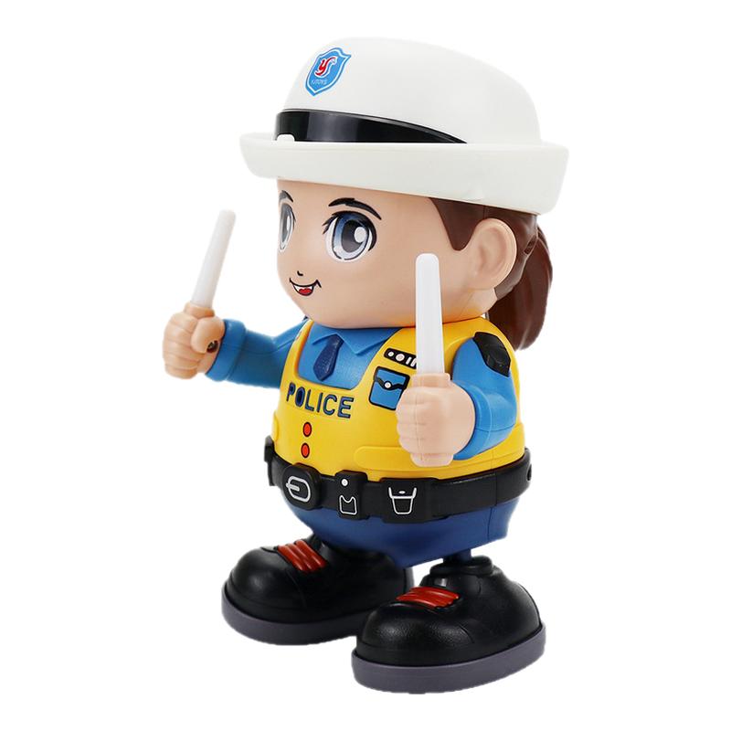 电动儿童玩具跳舞警察公仔