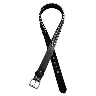 afaaa哥特风黑色皮带金属子弹设计感时尚秀场腰带y2k小众穿搭单品