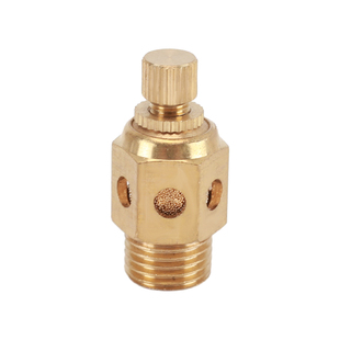 黄铜气动电磁阀消声器M5/1/2/3/4/6分1寸节流降噪静音器外丝接头