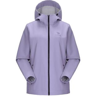 骆驼女装软壳衣防泼水外套春秋新款户外防风加绒夹克连帽休闲外套