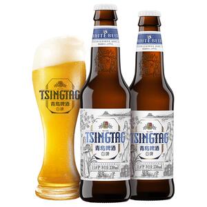 青岛啤酒白啤330ml*24瓶精酿啤酒